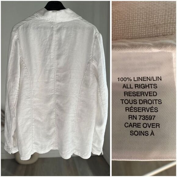 Raffi 100% Linen Blazer XL Open Front - Picture 2 of 4